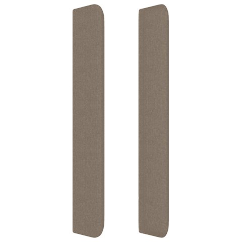 Zagłówek do łóżka z LED, taupe, 93x16x118/128 cm, tkanina Lumarko!