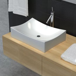  Umywalka łazienkowa, biała porcelana nietypowy kształt Lumarko!
