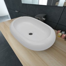 Lumarko Luksusowa ceramiczna umywalka, owalna, biała, 63 x 42 cm