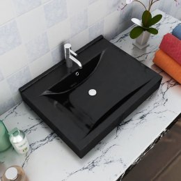  Umywalka prostokątna z otworem na kran, czarna, 60 x 46 cm Lumarko!