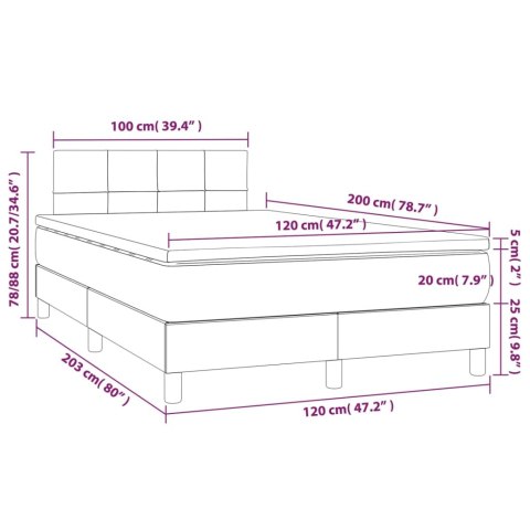  Łóżko kontynentalne z materacem, ciemnoszara tkanina 120x200 cm Lumarko!