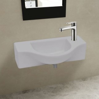  Ceramiczna umywalka z otworem na kran, biała Lumarko!