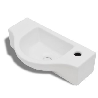  Ceramiczna umywalka z otworem na kran, biała Lumarko!
