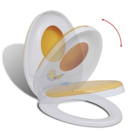 Lumarko Biało-żółta, wolnoopadająca deska WC, dla dzieci i dorosłych