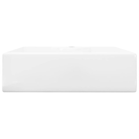  Ceramiczna umywalka z otworem na kran, prostokątna, biała Lumarko!