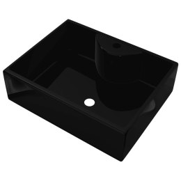 Lumarko Ceramiczna umywalka z otworem na kran, prostokątna, czarna