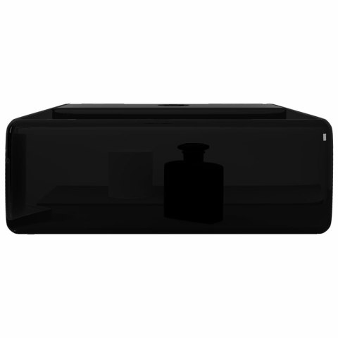  Ceramiczna umywalka z otworem na kran, prostokątna, czarna Lumarko!