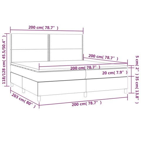  Łóżko kontynentalne z materacem, białe, ekoskóra 200x200 cm Lumarko!