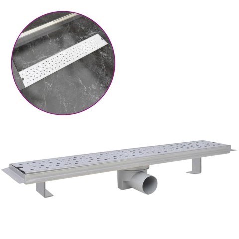  Kratka odpływowa, liniowa, 630x140 mm, wzór w kropki, stal nierdzewna Lumarko!