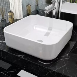  Umywalka ceramiczna kwadratowa 38 x 38 x 13,5 cm, biała Lumarko!