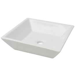  Umywalka ceramiczna, kwadratowa 41,5 x 41,5 x 12 cm, biała Lumarko!