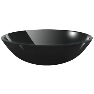  Umywalka z czarnego, hartowanego szkła 42 cm Lumarko!