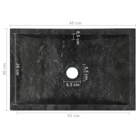  Umywalka, 45 x 30 x 12 cm, marmurowa, czarna Lumarko!