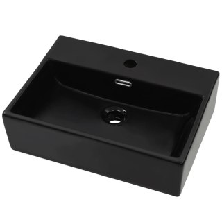  Umywalka ceramiczna z otworem na kran, 51,5x38,5x15 cm, czarna Lumarko!