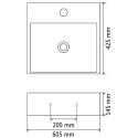  Umywalka z ceramiki z otworem na kran 60,5x42,5x14,5 cm, czarna Lumarko!