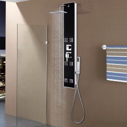  Panel prysznicowy, szkło, 18 x 42,1 x 120 cm, czarny Lumarko!