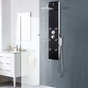  Panel prysznicowy, szkło, 25 x 44,6 x 130 cm, czarny Lumarko!