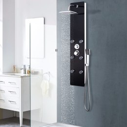 Lumarko Panel prysznicowy, szkło, 25 x 44,6 x 130 cm, czarny