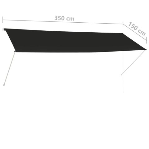  Markiza zwijana, 350 x 150 cm, antracytowa Lumarko!