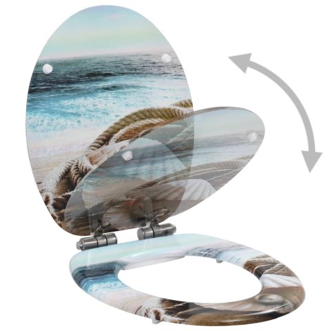  Deska klozetowa wolnoopadająca, MDF, wzór z muszlami Lumarko!