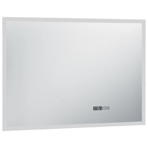  Lustro łazienkowe z LED, czujnikiem dotyku i zegarem, 100x60 cm Lumarko!
