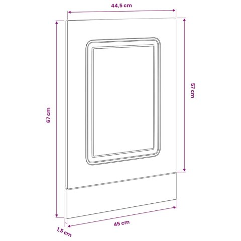  Panel do zmywarki, Kalmar, brązowy dab, 45x1,5x67 cm Lumarko! Lumarko!