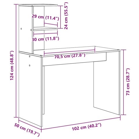 VidaXL Biurko Dąb Sonoma 102 x 50 x 124 cm Drewno inżynieryjne