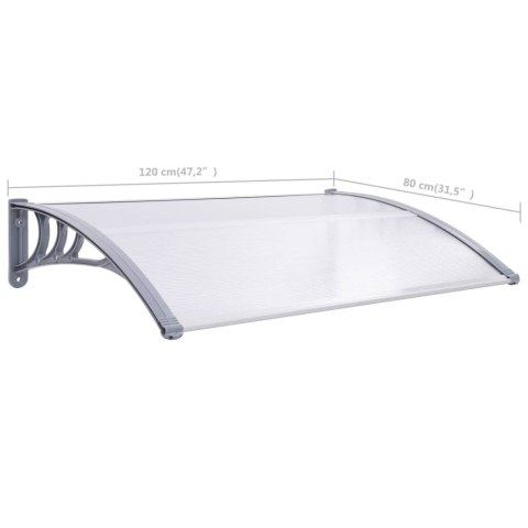  Daszek nad drzwi, szaro-przezroczysty, 120 x 80 cm, PC Lumarko!