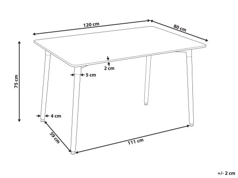 Stół do jadalni NEWBERRY Biały 120 cm 80 cm