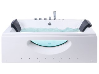 Wanna narożna z hydromasażem LED HAWES 180 x 90 cm Biały