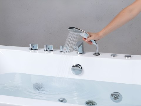 Wanna narożna z hydromasażem LED HAWES 180 x 90 cm Biały