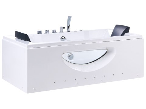 Wanna narożna z hydromasażem LED HAWES 180 x 90 cm Biały