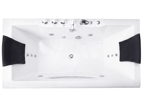 Wanna narożna z hydromasażem LED HAWES 180 x 90 cm Biały