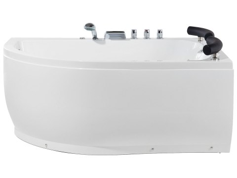 Wanna narożna z hydromasażem LED PARADISO Lewostronny 158 x 113 cm Biały