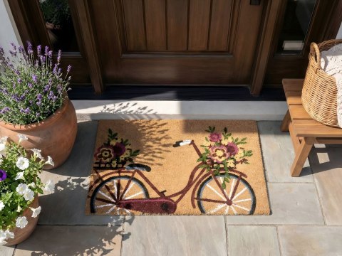 Wycieraczka AVAK Naturalny 45 x 75 cm Rower Włókno kokosowe