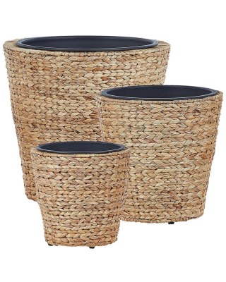 Zestaw 3 donic PLAKA 29/37/49 cm Naturalny Hiacynt wodny