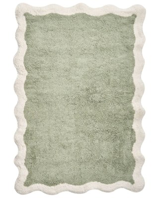Dywanik łazienkowy NANGAL Zielony 60 x 90 cm Bawełna
