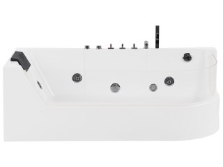 Wanna narożna z hydromasażem LED ACUARIO Prawostronny 170 x 80 cm Biały