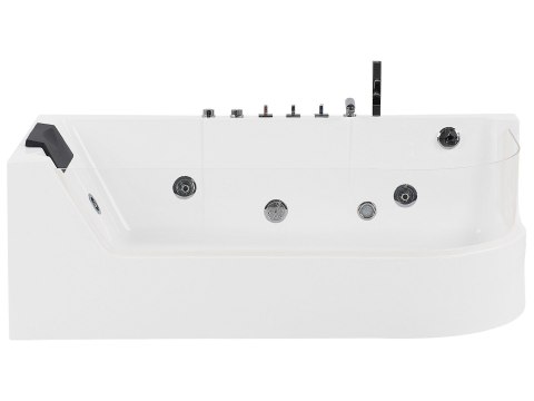 Wanna narożna z hydromasażem LED ACUARIO Prawostronny 170 x 80 cm Biały