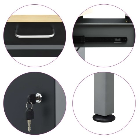  Stół roboczy, czarny, 160 x 60 x 85 cm, stal Lumarko!