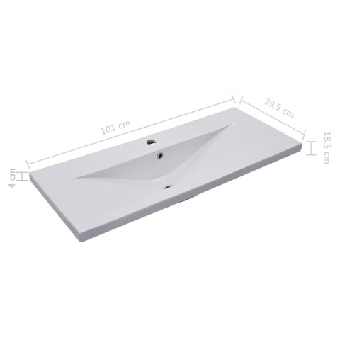  Umywalka wpuszczana, 101 x 39,5 x 18,5 cm, ceramiczna, biała Lumarko!