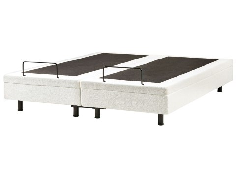 Łóżko regulowane bez zagłówka Boucle DUKE 180 x 200 cm Złamana biel