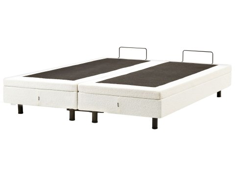 Łóżko regulowane bez zagłówka Boucle DUKE 180 x 200 cm Złamana biel