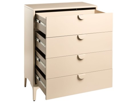 Komoda 4 szuflady ARDURA Metal Beżowy