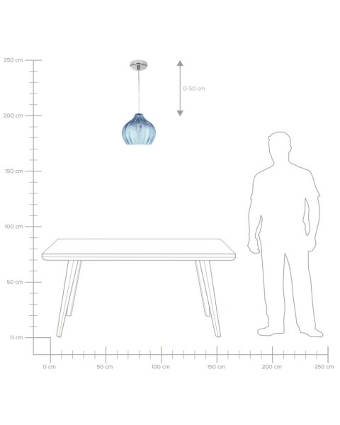 Lampa wisząca KEILA Szkło Niebieski