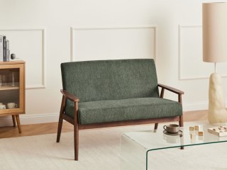 Sofa dla 2 osób ESRUM Ciemny brąz/ zielony