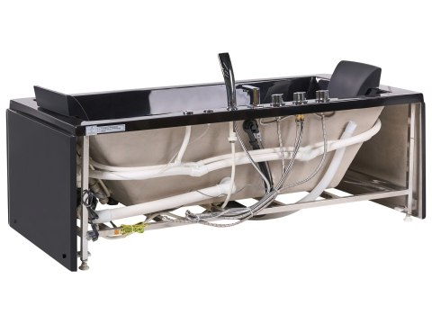 Wanna narożna z hydromasażem LED HAWES 180 x 90 cm Czarny