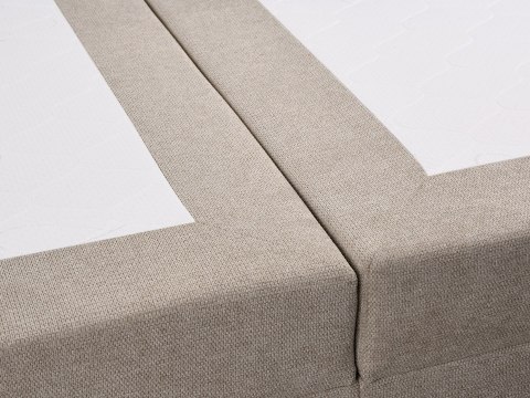 Łóżko kontynentalne z pojemnikiem CHANCELLOR Beżowoszary 160 x 200 cm