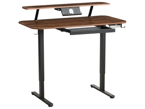 Biurko regulowane elektrycznie WILBANKS Brązowy/ czarny 120 cm 60 cm Z portem USB