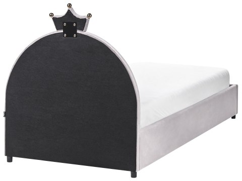 Łóżko dziecięce z pojemnikiem GRISETOT Welur Szary 90 x 200 cm